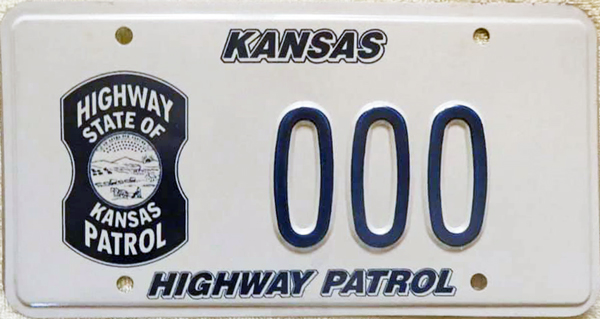 Kansas police plate