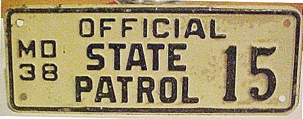 Missouri police license plate image