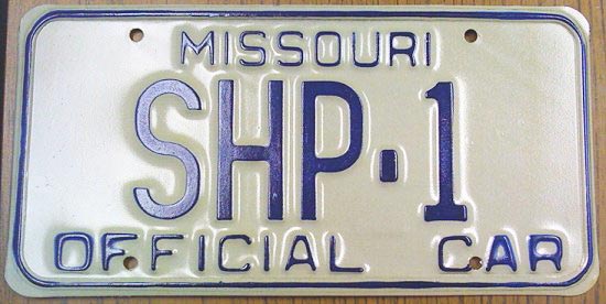 Missouri police license plate image