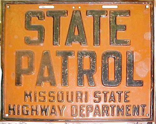 Missouri police license plate image