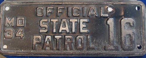 Missouri police license plate image