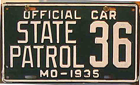 Missouri police license plate image