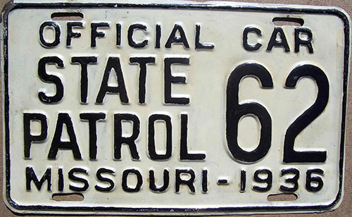 Missouri police license plate image