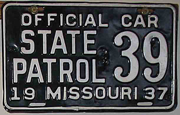 Missouri police license plate image