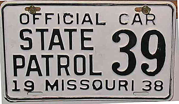 Missouri police license plate image