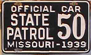 Missouri police license plate image