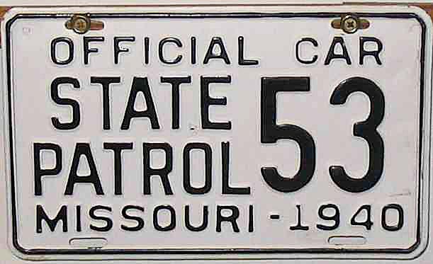 Missouri police license plate image