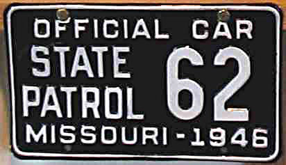 Missouri police license plate image