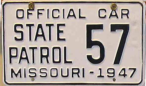 Missouri police license plate image