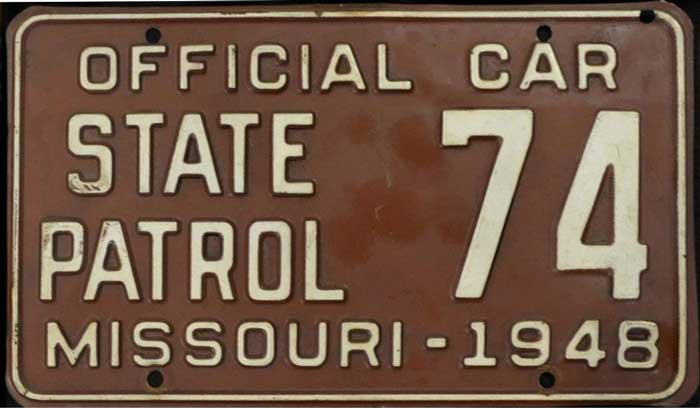 Missouri police license plate image