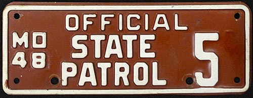 Missouri police license plate image