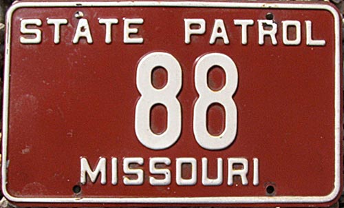 Missouri police license plate image