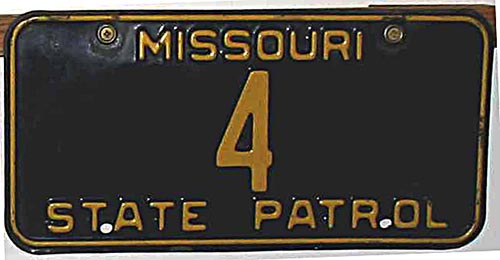 Missouri police license plate image