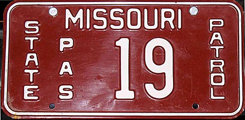 Missouri police license plate image