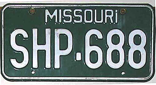 Missouri police license plate image