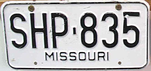 Missouri police license plate image