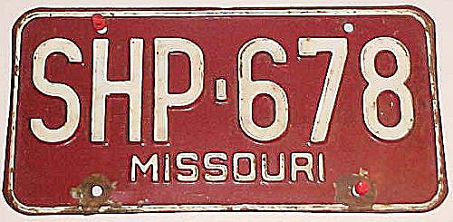 Missouri police license plate image