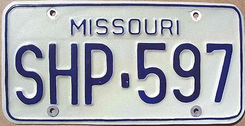 Missouri police license plate image