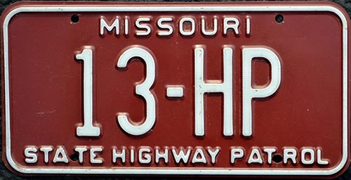 Missouri police license plate image