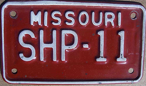 Missouri police license plate image