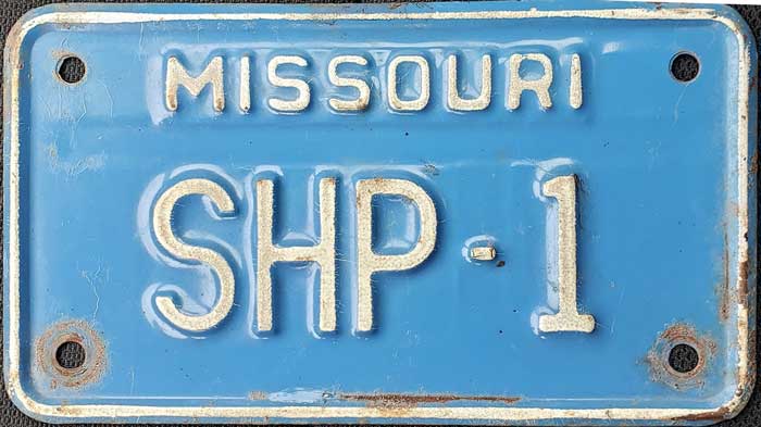 Missouri police license plate image