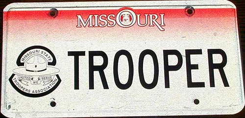 Missouri police license plate image