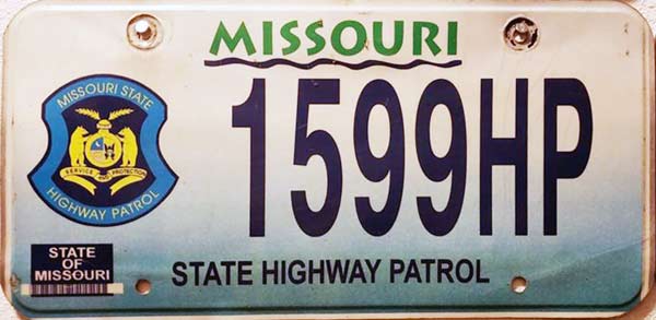 Missouri police license plate image