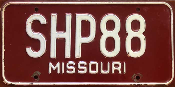 Missouri police license plate image