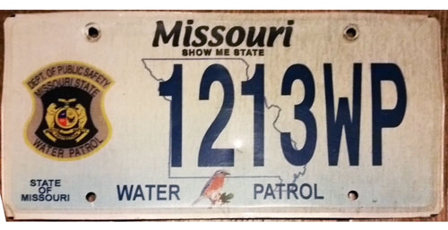 Missouri police license plate image