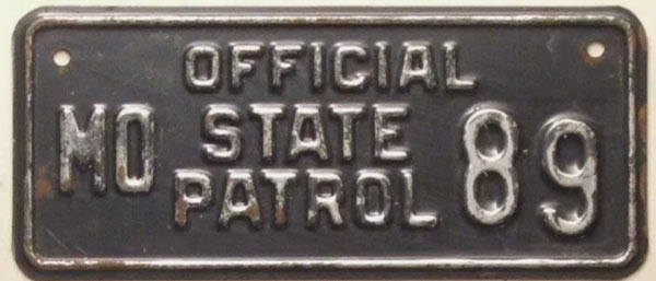 Missouri police license plate image