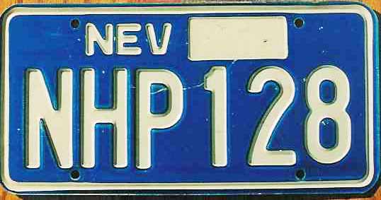 Nevada police license plate