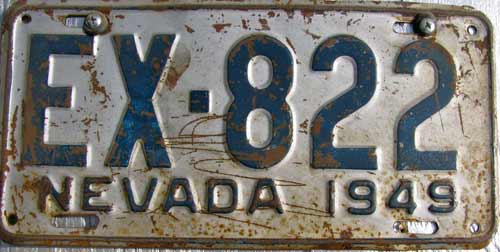 Nevada police license plate