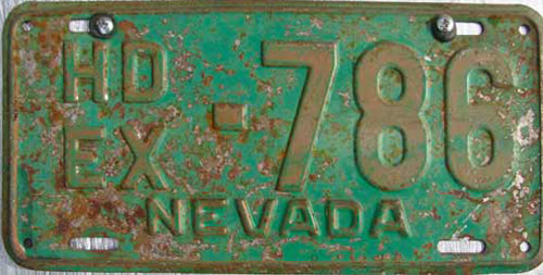 Nevada police license plate