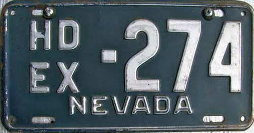 Nevada police license plate