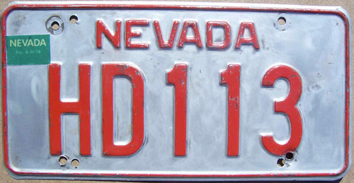 Nevada police license plate