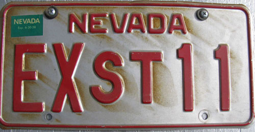 Nevada police license plate