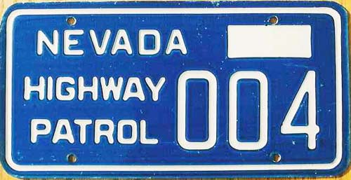 Nevada police license plate