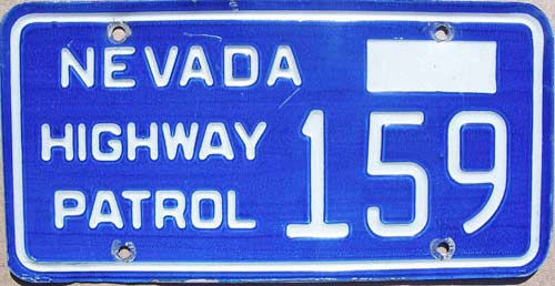 Nevada police license plate