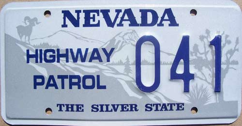 Nevada police license plate