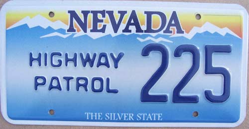 Nevada police license plate