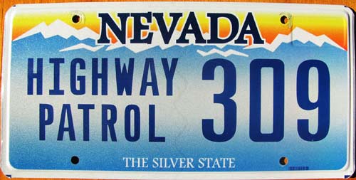 Nevada police license plate