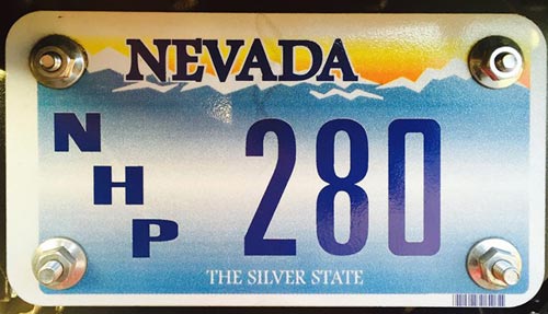 Nevada police license plate