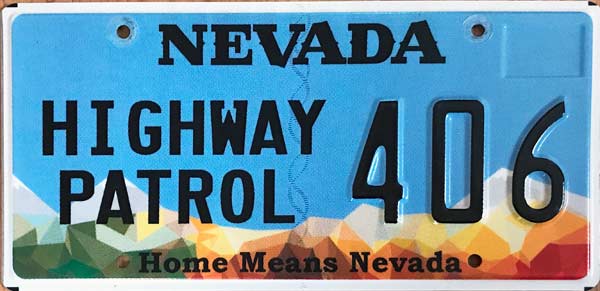 Nevada police license plate