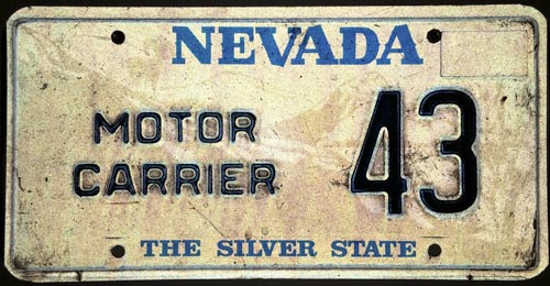 Nevada police license plate