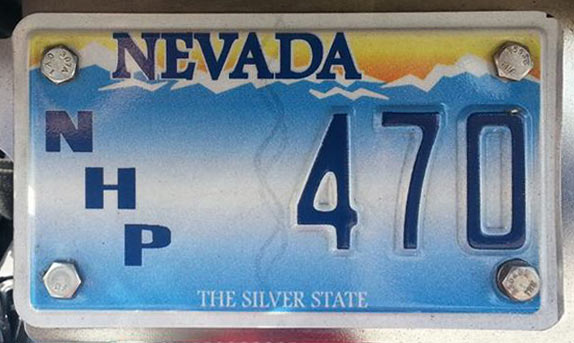 Nevada police license plate