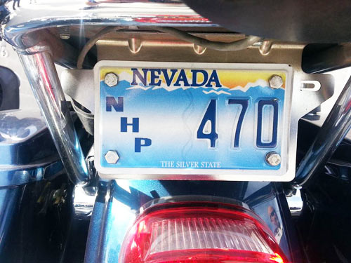 Nevada police license plate