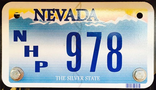 Nevada police license plate