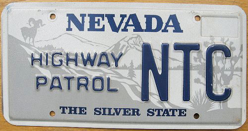 Nevada police license plate