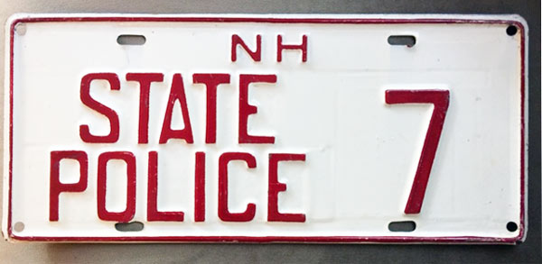 New Hampshire police license plate