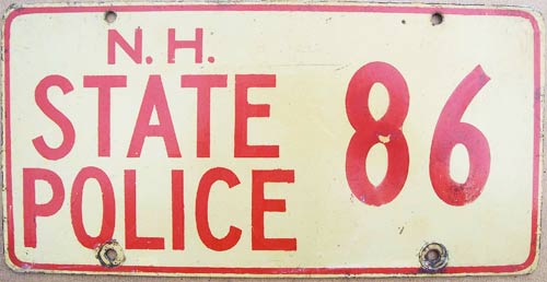 New Hampshire police license plate